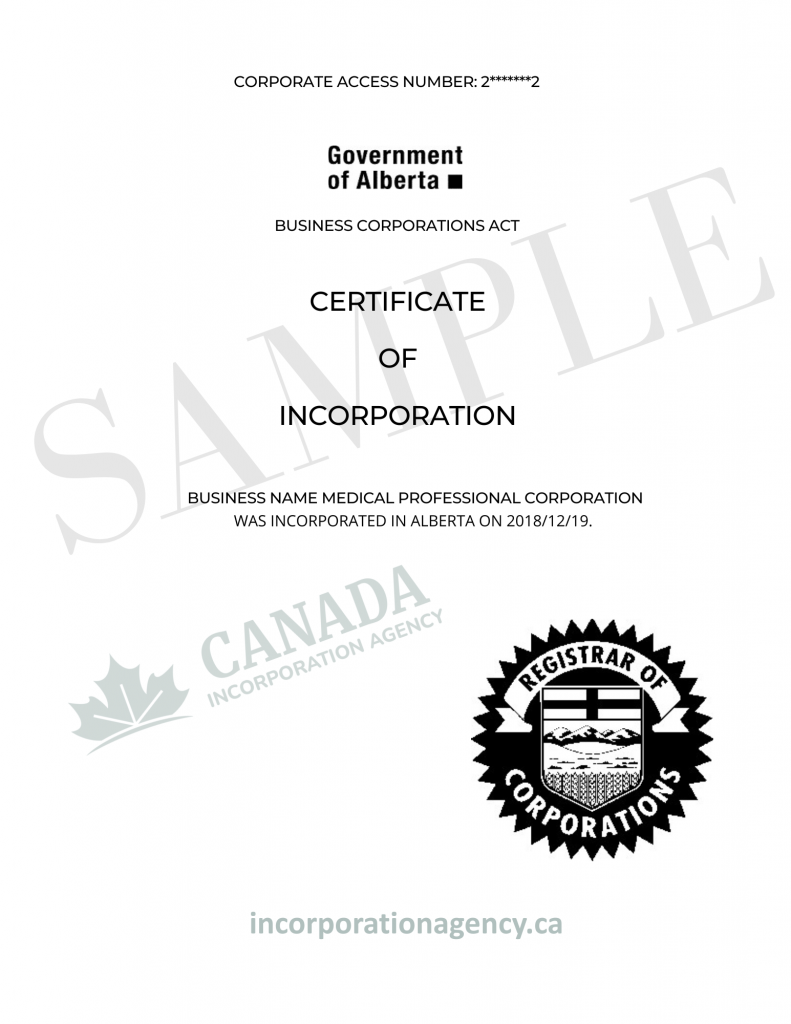Alberta professional corporation