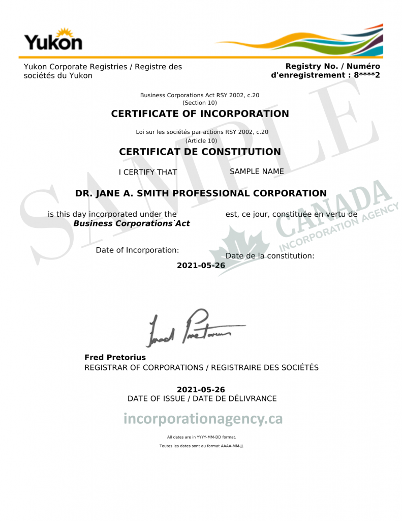 Yukon Professional Corporation