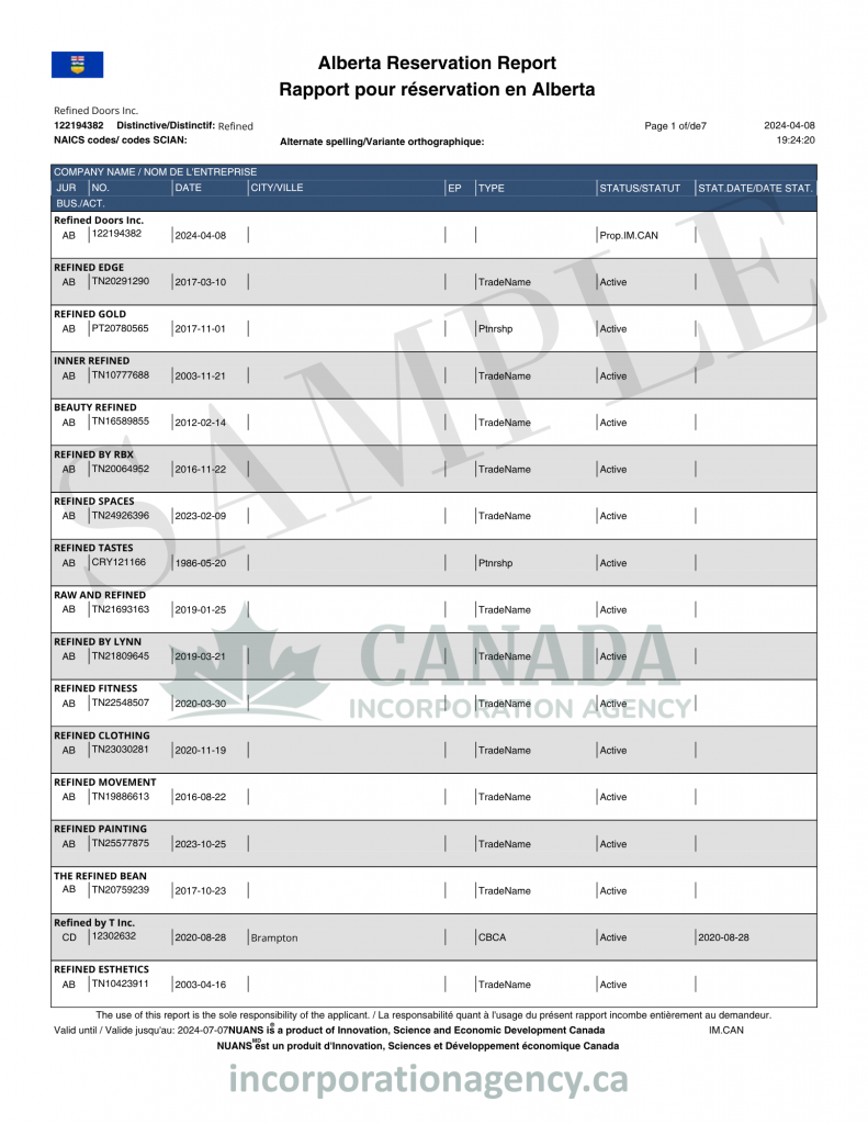 Alberta nuans report